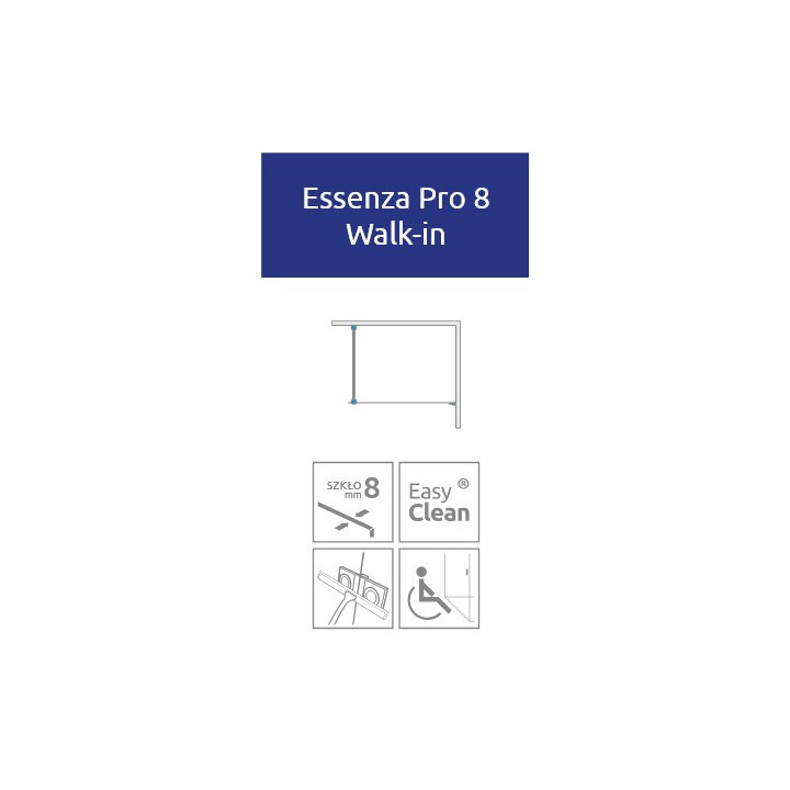 Sprchový kout Radaway Essenza Pro Gold Walk-in 120, sklo čiré, profil zlatá