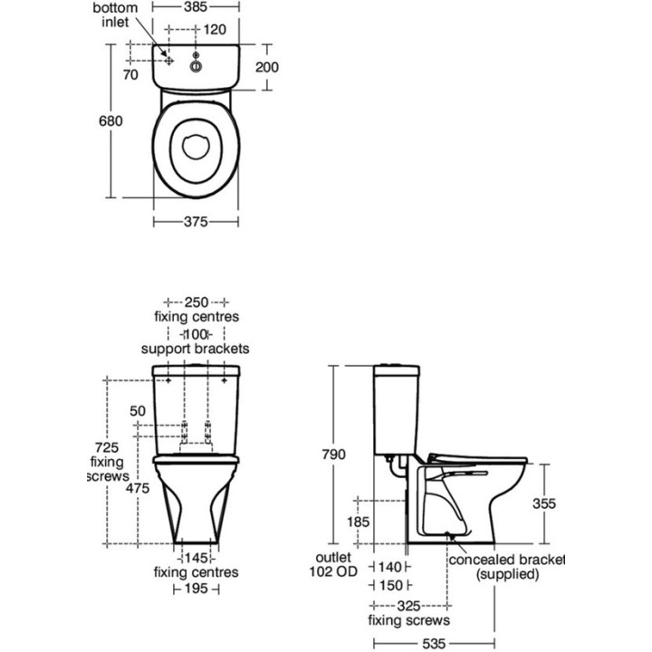 Závěsné wc Ideal Standard Tesi New 53,5x36,5 cm, bez splachovacího okruhu Rimless - bílá