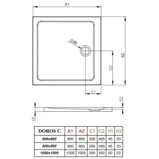 Sprchová vanička Dolphi Radaway Doros D 1300x900 pravoúhlý - sanitbuy.pl