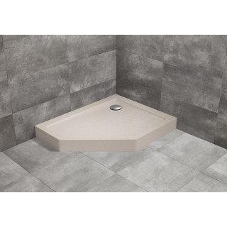 Pětiúhelníková vanička levý s panelem Radaway Doros PT E Compact 100x80cm - stone kaszmirowy
