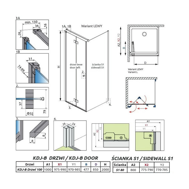 Sprchový kout Radaway Modo X I 120, przejrzysta, 1180x2000mm