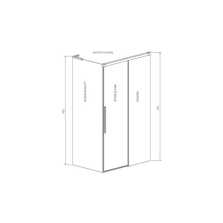 Dveře koutu prysznicowej Radaway Idea 8 KDJ 100, pravé, 1000x2000mmm, sklo čiré, chrom