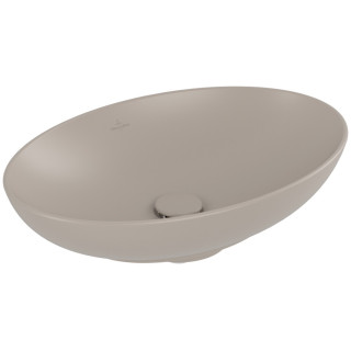 Umyvadlo na postavení na desku Villeroy & Boch Loop & Friends, 56x38cm, oválný, z přepadem, Stone White CeramicPlus