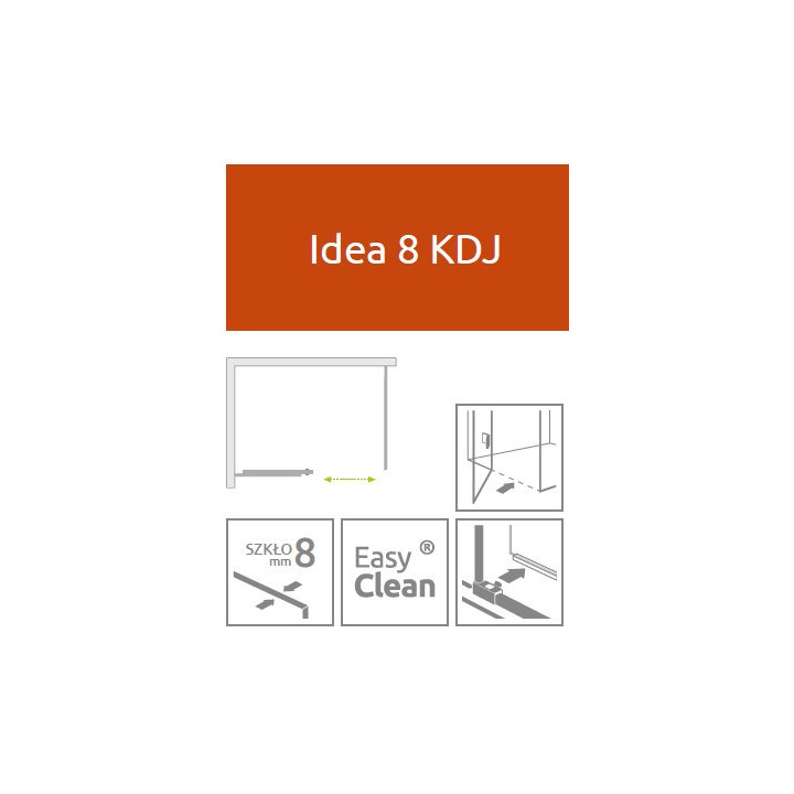 Dveře koutu prysznicowej Radaway Idea 8 KDJ 110, levé, 1000x2000mmm, sklo čiré, chrom