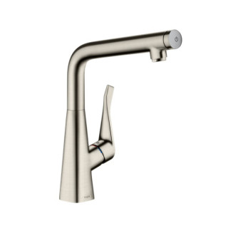 Dřezová baterie Hansgrohe Talis M54, páková 210, výsuvná sprcha, 2jet - ušlechtilá ocel finish