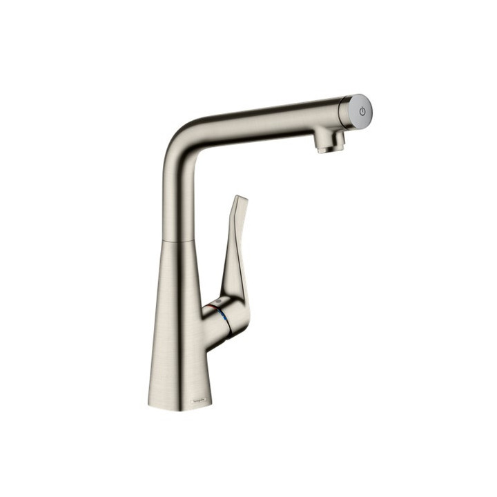 Dřezová baterie Hansgrohe Talis M54, páková 210, výsuvná sprcha, 2jet - ušlechtilá ocel finish