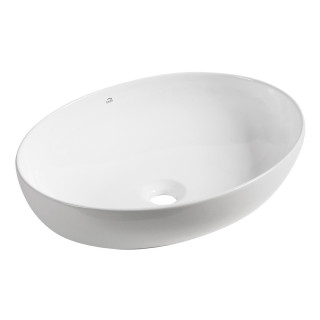 Umyvadlo keramické Laveo Kvadrato 47x36 cm na desku, bez otvoru na baterie - bílá