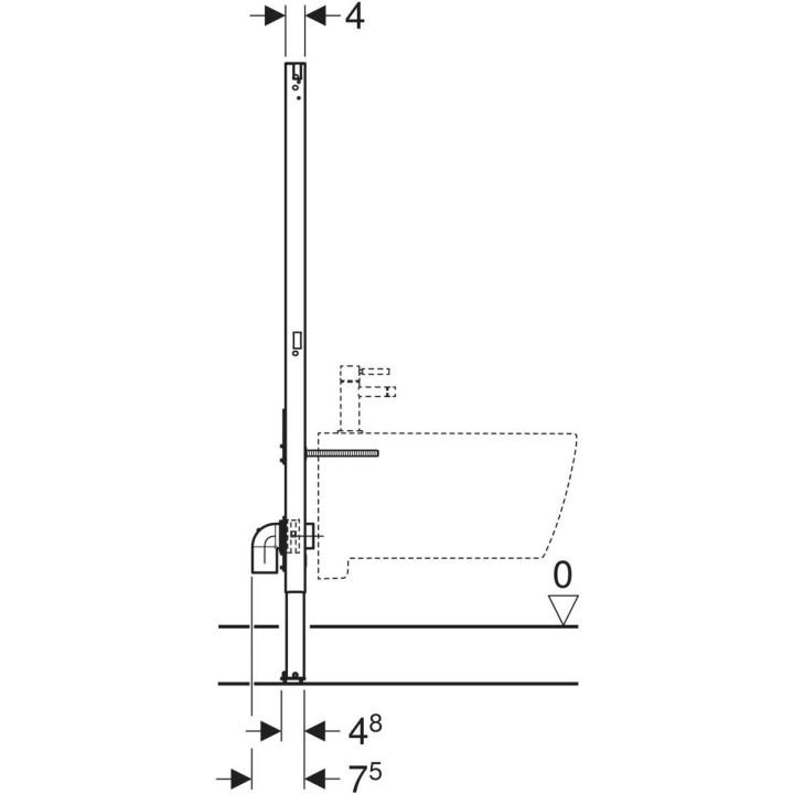 Modul podomítkový Geberit DuofixBasic H112 pro bidet