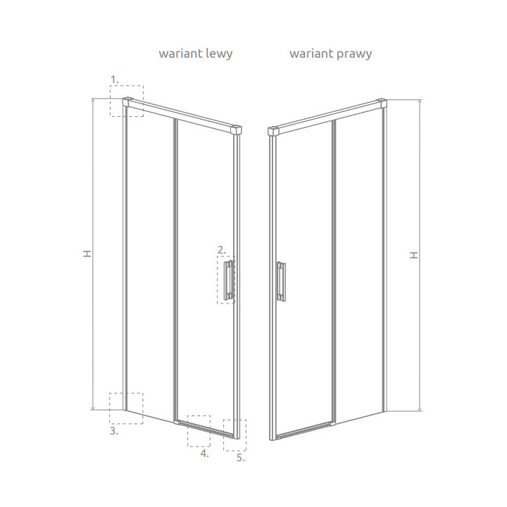 Dveře sprchové posuvné Radaway Idea Black DWJ 100 Levé 98.7-101.2x200.5cm, profil černá, sklo čiré- sanitbuy.pl