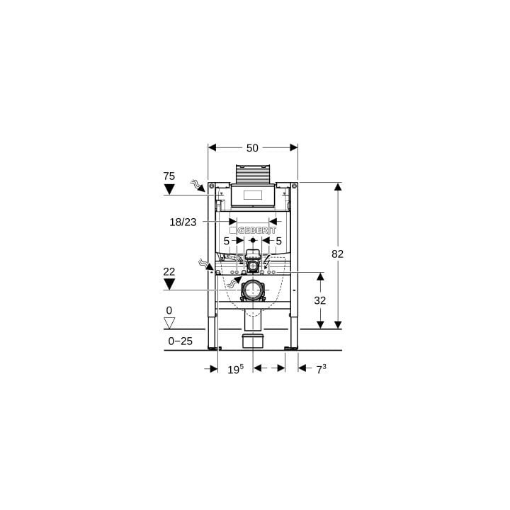 Rám montážní Geberit Duofix Omega pro závěsné WC, 50x82 cm, H82