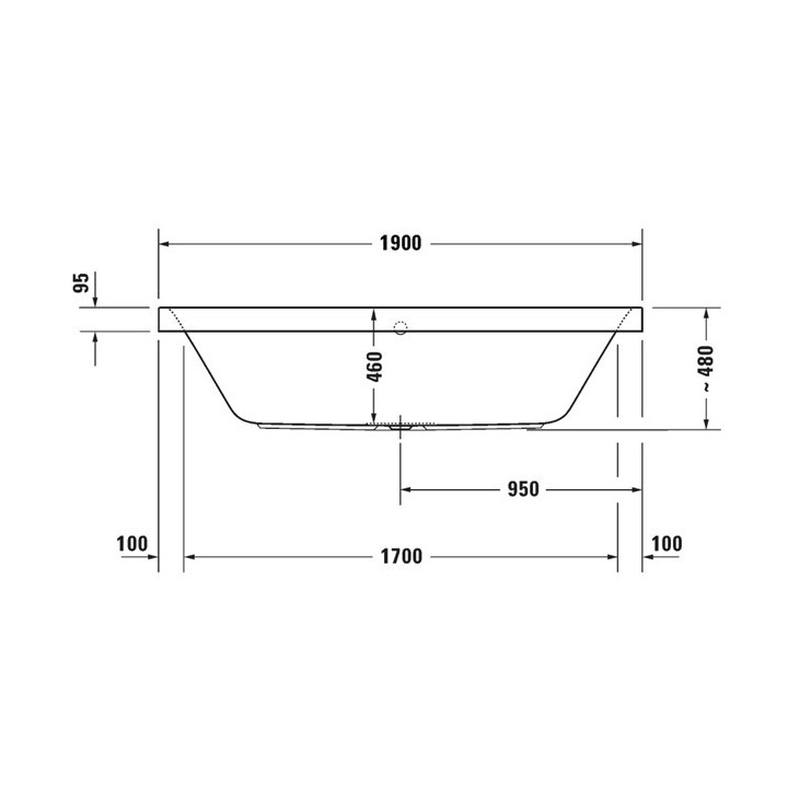 Vana hydromasážní Duravit Starck 200x100 cm, wariant hydromasażu Air-System - bílá