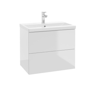Skříňka pod umyvadlo Defra Faro D60 z dwiema szufladami, šířka 60 cm - lakier bílý lesklá 