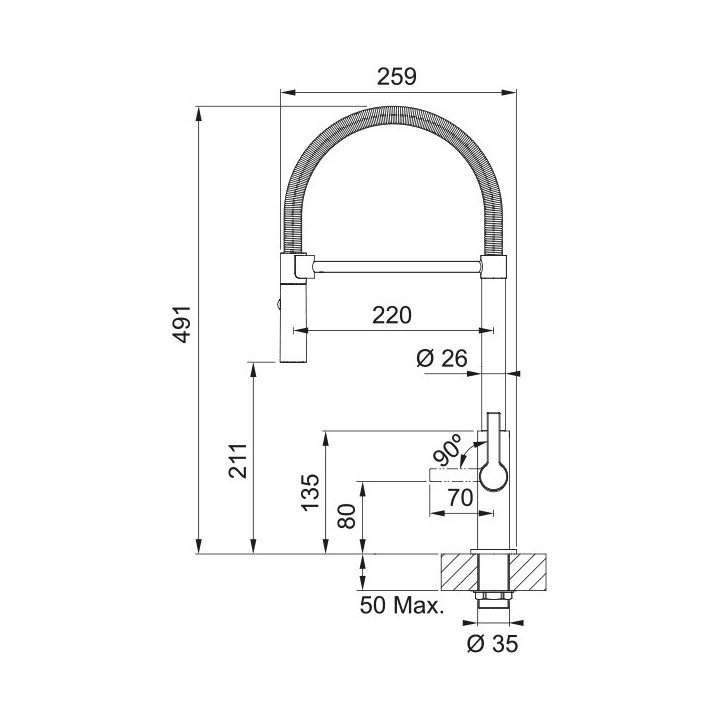 Dřezová baterie Franke CENTINOX NEO PULL-DOWN - ušlechtilá ocel