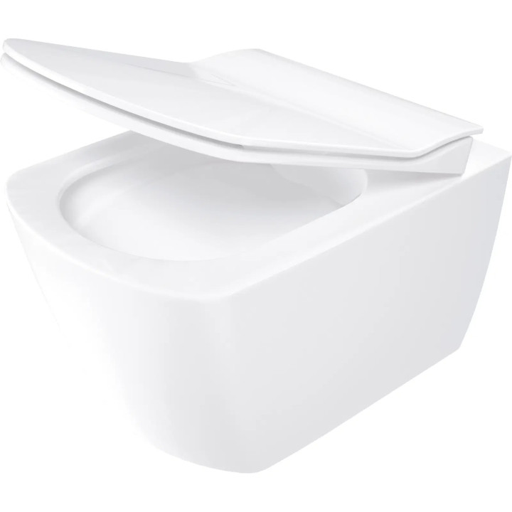 Mísa Wc se sedátkem bezkołnierzową, Deante Round, bílá
