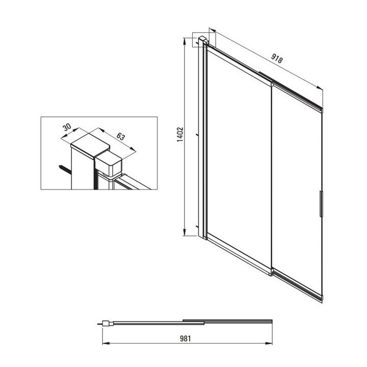 Sprchová zástěna Deante Prozma walk-in 80x195 cm - sklo transparentní, profil broušená ocel