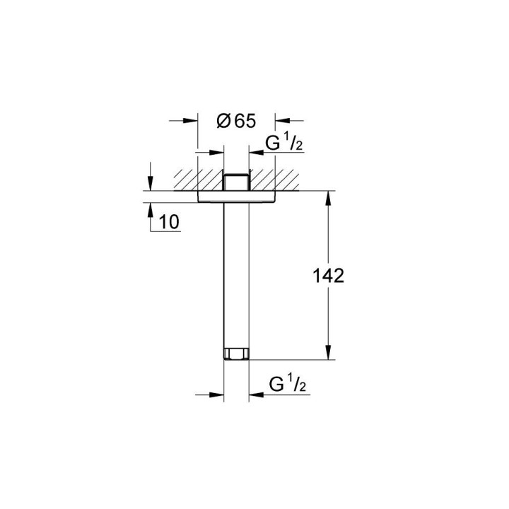 Przepust stropowy GROHE Rainshower® stropní, délka154 mm, chrom