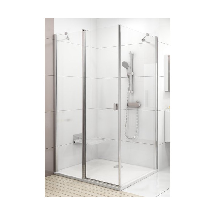 Ścianka stała CPS-100 Ravak Chrome, satyna + transparent- sanitbuy.pl