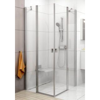 Kabina narożna CRV2-110 Ravak Chrome z wejściem z rogu, satyna + transparent- sanitbuy.pl