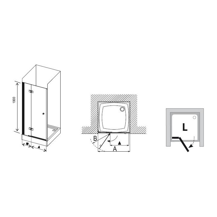 Drzwi wnękowe SMSD2-100 B-L Ravak SmartLine - model B, wersja lewa, chrom + transparent- sanitbuy.pl