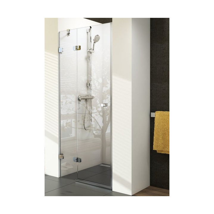 Drzwi prysznicowe BSD2-100 L Ravak Brilliant dwuelementowe - wersja lewa, chrom + transparent - sanitbuy.pl