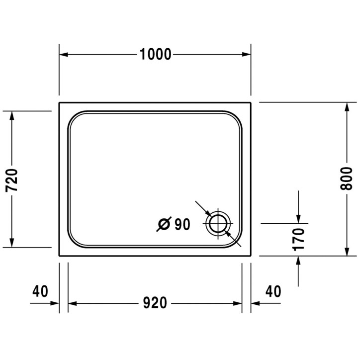 Brodzik Duravit D-Code prostokątny 100x80 cm- sanitbuy.pl
