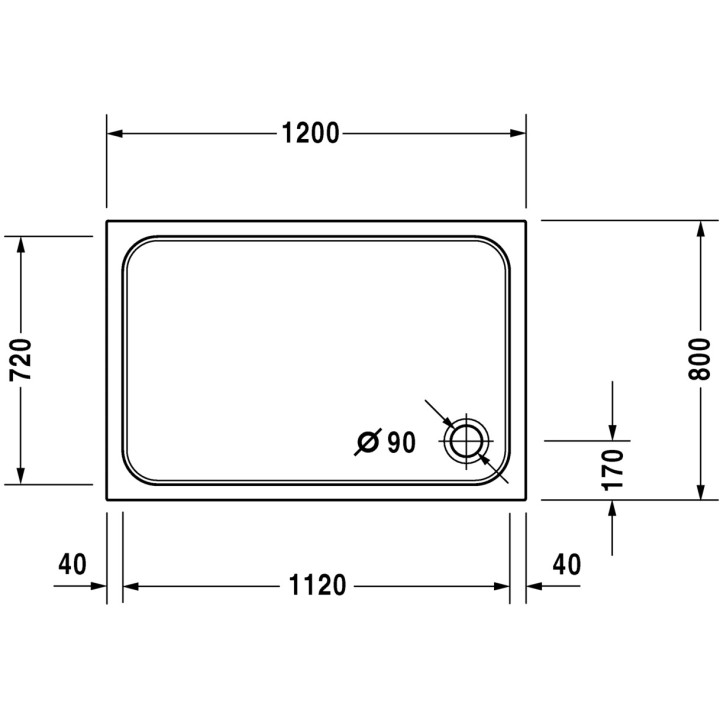 Brodzik Duravit D-Code prostokątny 120x80 cm- sanitbuy.pl