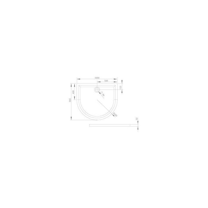 Brodzik Dolphi Radaway Delos P 100x90 cm półokrągły- sanitbuy.pl