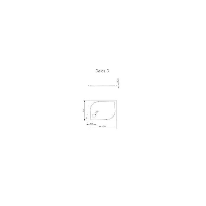 Brodzik Dolphi Radaway Delos D, 90x75 cm- sanitbuy.pl