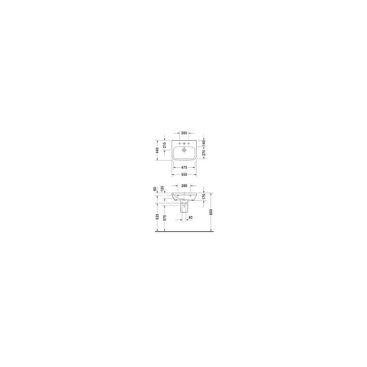  Umywalka nablatowa, Duravit DuraStyle, 550x440 mm, Biały Alpin- sanitbuy.pl