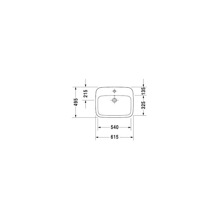  Umywalka nablatowa, Duravit DuraStyle, 615x 495 mm, 1-otworowa, Biały Alpin- sanitbuy.pl