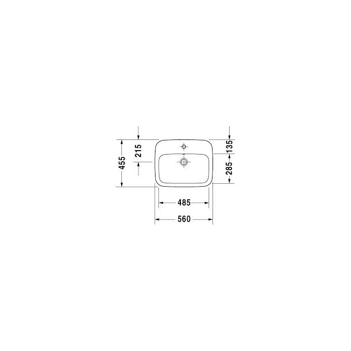  Umywalka nablatowa, Duravit DuraStyle, 560x455 mm, 1-otworowa, Biały Alpin- sanitbuy.pl