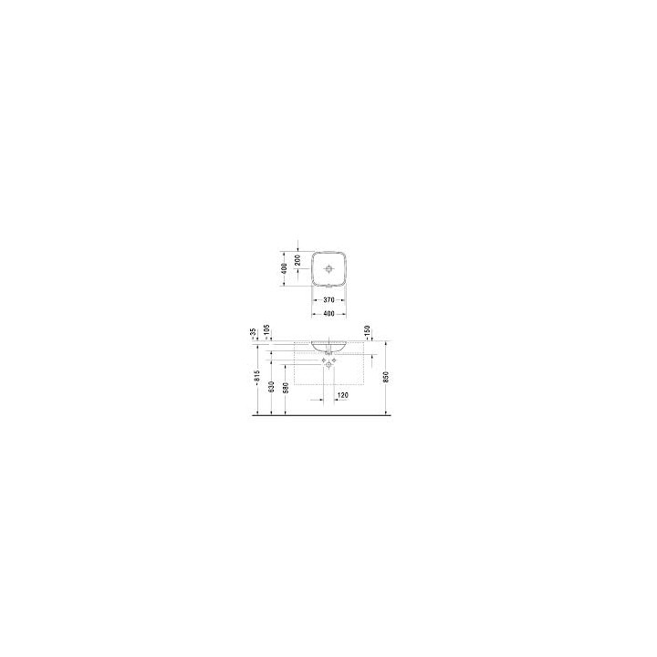  Umywalka podblatowa, Duravit DuraStyle, 370x370 mm, bez otworu na baterię, Biały Alpin- sanitbuy.pl