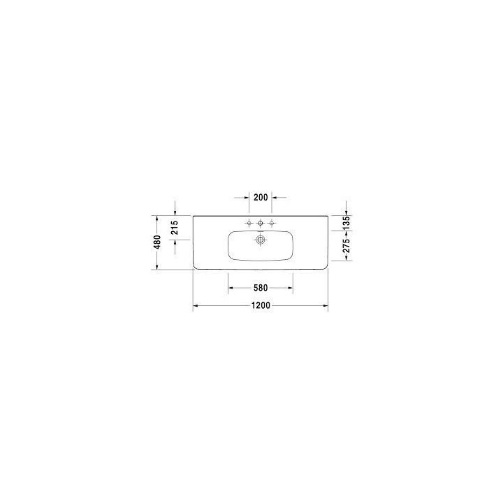  Umywalka meblowa, Duravit DuraStyle, 1200x480 mm, 1-otworowa, Biały Alpin- sanitbuy.pl