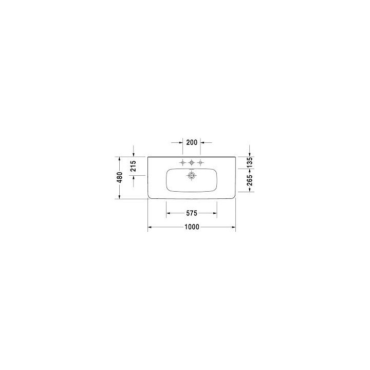  Umywalka meblowa, Duravit DuraStyle, 1000x480 mm, 1 -otworowa, Biały Alpin- sanitbuy.pl