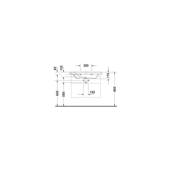  Umywalka meblowa, Duravit DuraStyle, 800x480 mm,1-otworowa, Biały Alpin- sanitbuy.pl
