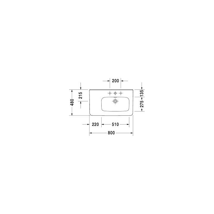  Umywalka Duravit DuraStyle 800x480 mm, komora z prawej strony, 1 - otworiwa, Biały Alpin- sanitbuy.pl