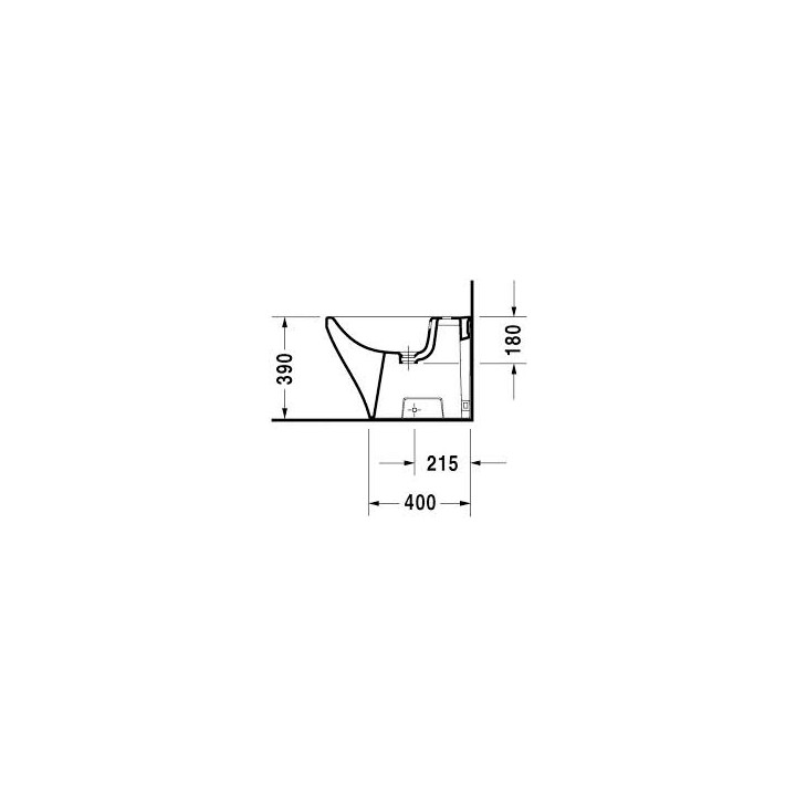 Bidet stojący, Duravit DuraStyle, 370x570 mm, 1-otworowy,  Biały Alpin- sanitbuy.pl
