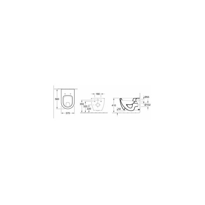 Miska Villeroy & Boch Subway 2.0 wisząca 370x560 mm z półką- sanitbuy.pl