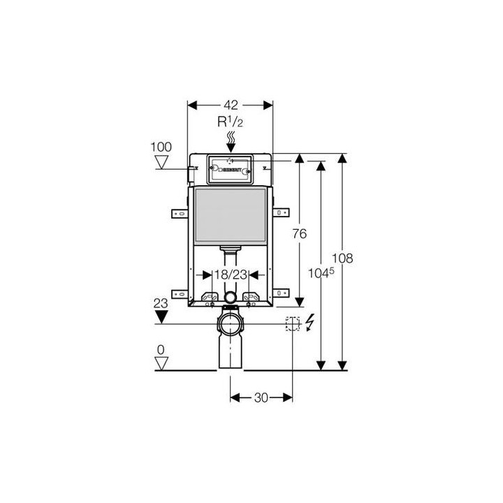 System podtynkowy Geberit Kombifix Basic H108 do WC, UP100, Delta- sanitbuy.pl