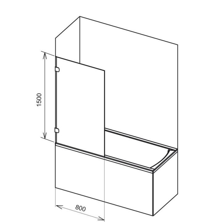 Ścianka wannowa Ravak BVS1 80 transparent- sanitbuy.pl
