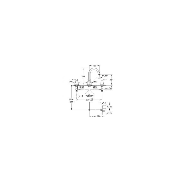 Bateria do umywalek Grohe Grandera 3-otworowa- sanitbuy.pl