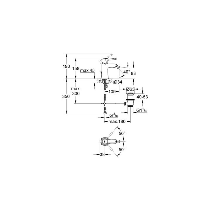Bateria bidetowa Grohe Grandera jednouchwytowa DN 15- sanitbuy.pl