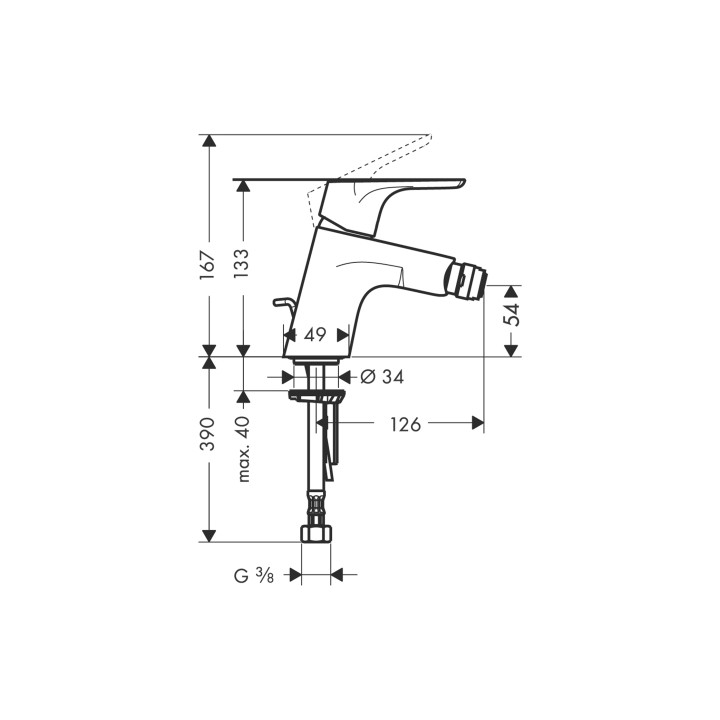 Jednouchwytowa bateria bidetowa DN 15 Hansgrohe Focus- sanitbuy.pl
