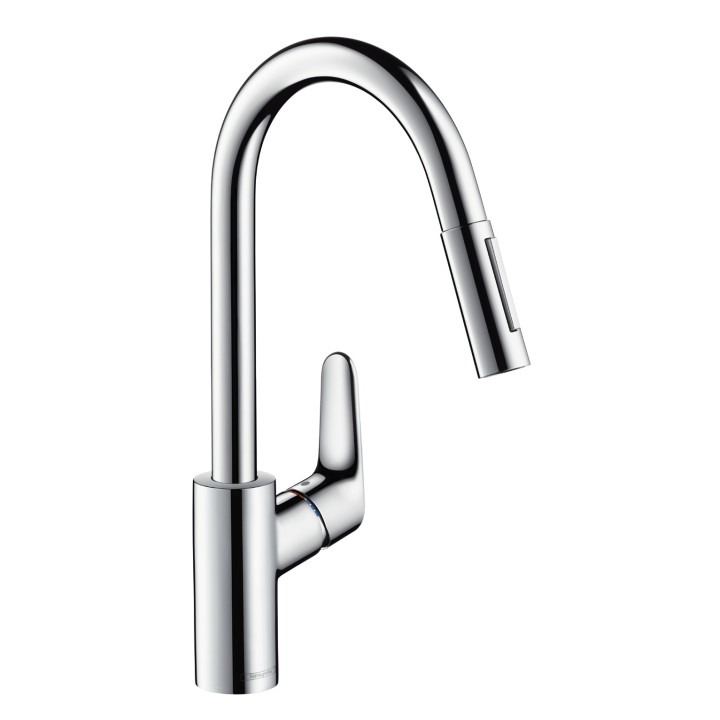 Jednouchwytowa bateria Hansgrohe Focus z wyciąganą wylewką- sanitbuy.pl