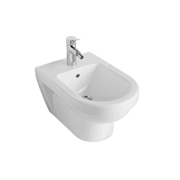 Bidet Villeroy & Boch O.Novo, wiszący, 360x560, Biały Alpin Ceramicplus, 1-otworowy, z przelewem- sanitbuy.pl