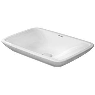 Umywalka z głeboką misą Duravit PuraVida stawiana na blacie, 700x450 mm, bez półki na baterię,  bez otworów na baterię, Biały Al