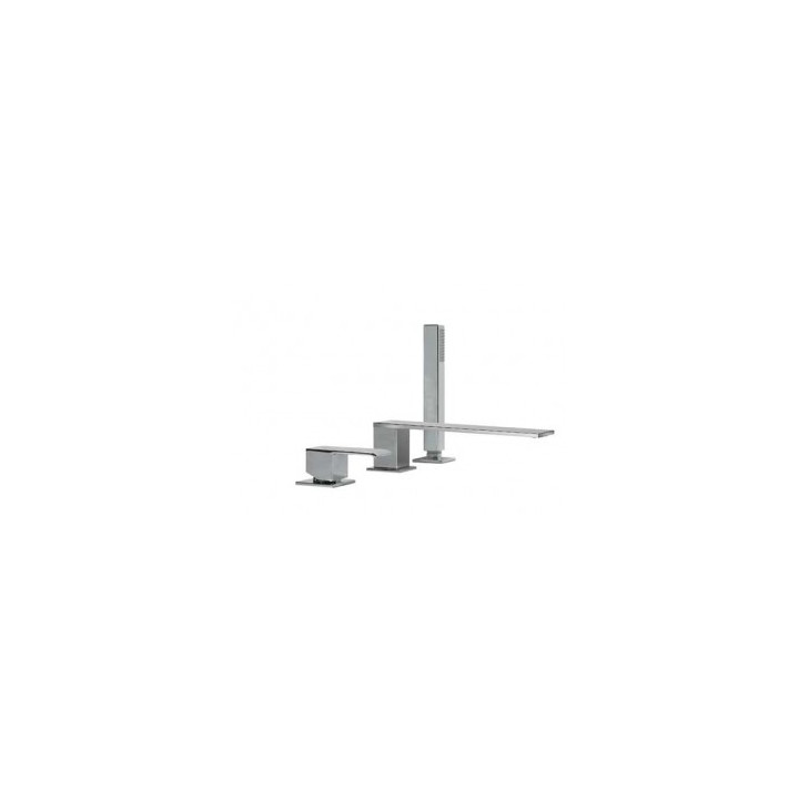 Bateria Cuadro-Tres wannowa trzyotworowa, z rączką, 180 mm- sanitbuy.pl