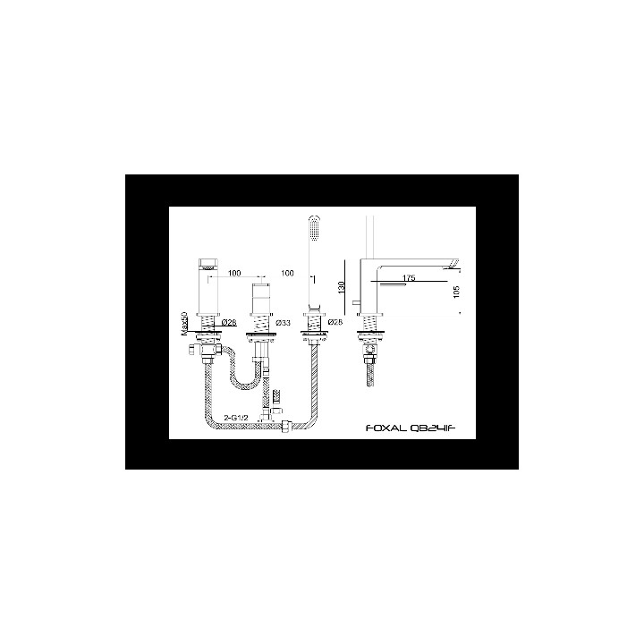 Bateria wannowa Kohlman Foxal 3- otworowa- sanitbuy.pl