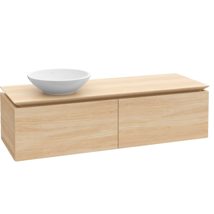 Szafka podumywalkowa Villeroy&Boch Legato, 1200x380x500 mm, Glossy White, miejsce na umywalkę z lewej storny, oświetlenie LED- s