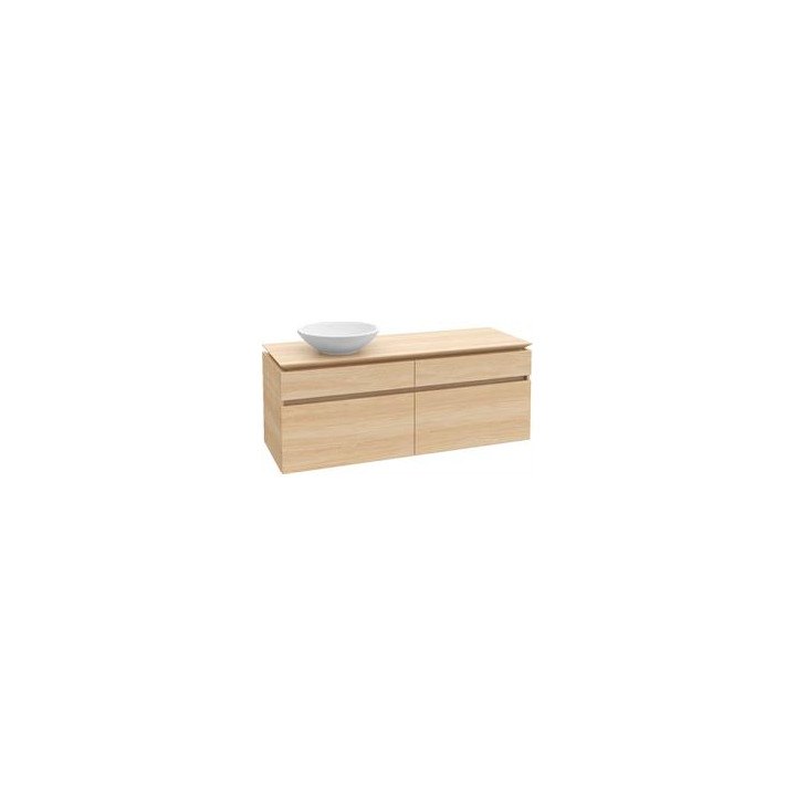 Szafka podumywalkowa Villeroy&Boch Legato, 1200x550x500 mm, Biały Mat, miejsce na umywalkę z lewej strony, oświetlenie LED- sani